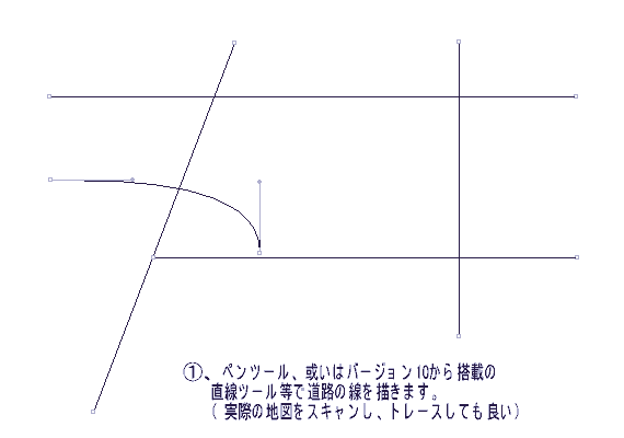 Illustrator　ノウハウ　地図　パスのアウトライン