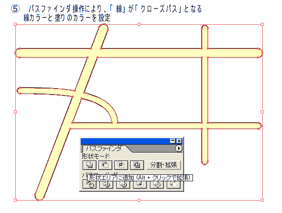 Illustrator　ノウハウ　地図　パスファインダ　合体