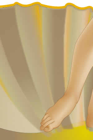 Illustrator　グラデーションメッシュ　ビーナスを描く　貝の船