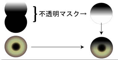 グラデーションメッシュ　ビーナスを描く　目玉