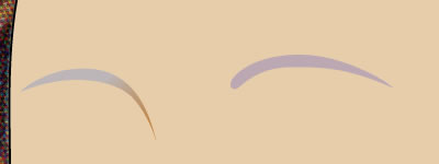 Illustrator　グラデーションメッシュ　ビーナスを描く　眉