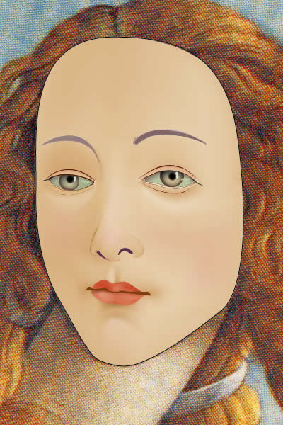 Illustrator　グラデーションメッシュ　ビーナスを描く　顔完成