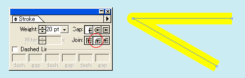 Illustrator ラウンド結合