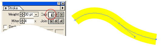 Illustrator 線種 バット線端