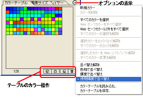 Web画像　GIF形式　カラーテーブル